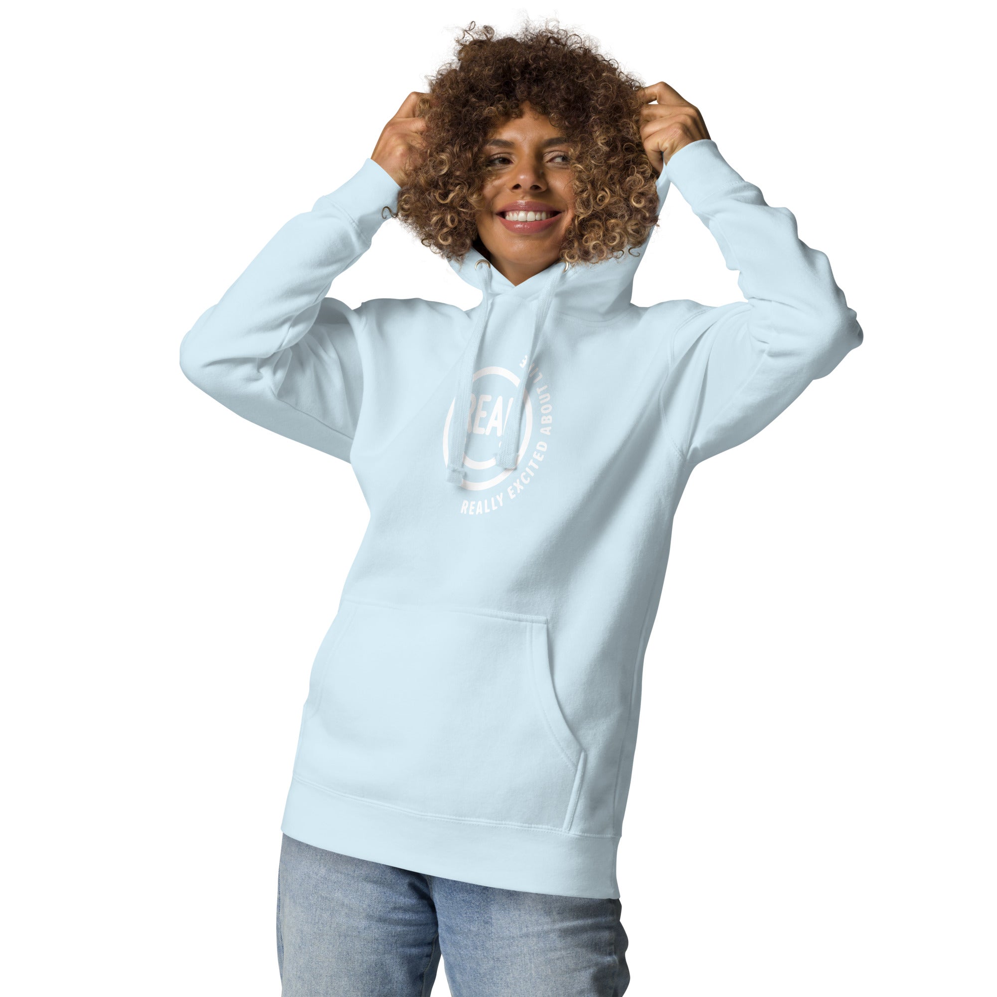 Really Excited About Life® Signature Hoodie  - Sky Blue